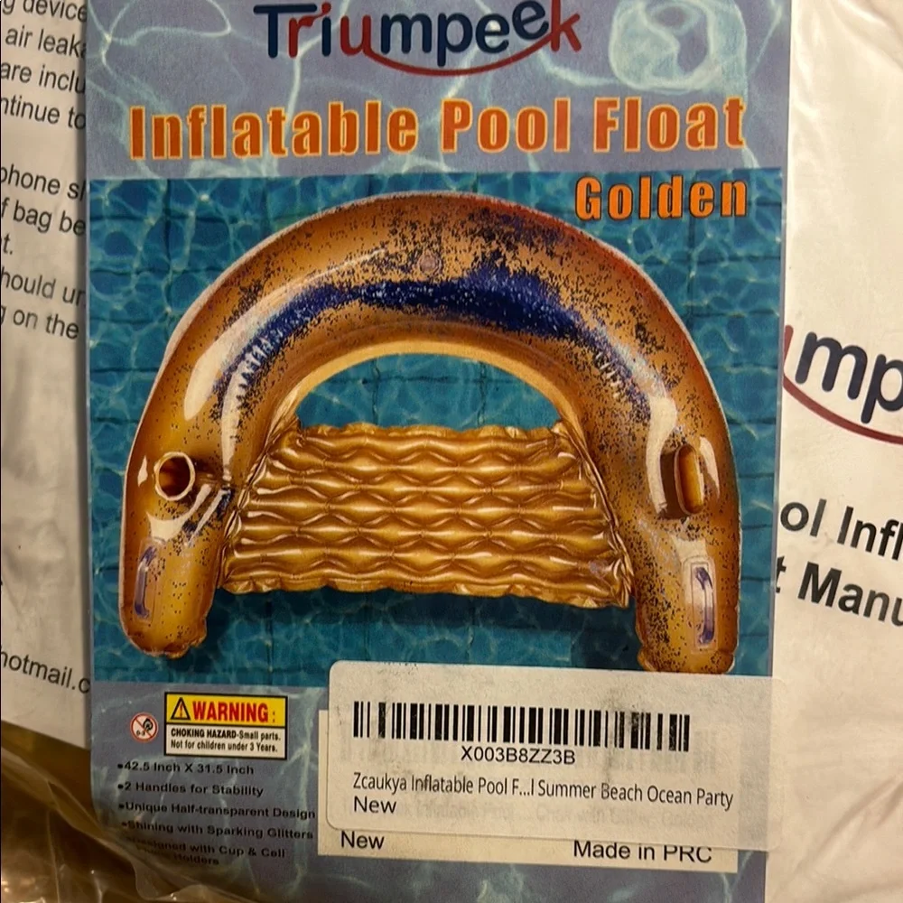 Golden Inflatable Pool Float - Picture 3 of 4